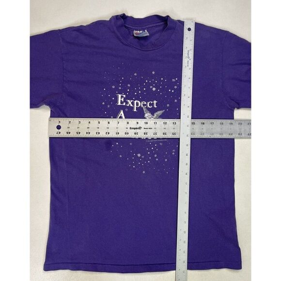 VINTAGE Expect A Miracle Angel 1992 Graphic T-shirt Men Medium 90s Single Stitch - Picture 10 of 10